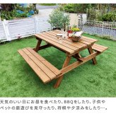 テーブル 日本製ひのきピクニック 防腐加工 ブラウン