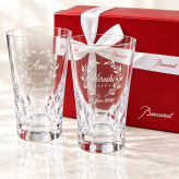 卒業 退職 名入れ ペアギフト SXX Baccarat バカラ ベルーガ ハイボールグラス 35cl 2点セット リボン・ショッパー付 専用BOX入り / プレゼント ギフト 両親 夫婦 結婚 金婚式 銀婚式 退職 記念 誕生日 長寿 祝い