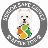 カーサイン 高齢者マーク SENIOR SAFE DRIVER ウエストハイランドホワイトテリア マグネット 強力 直径13cm 肉球 日本製 車 ステッカー