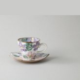 手描き紫桜 コーヒー碗皿 陶器 美濃焼 やきものの里から、暮らしを贈ります。　ギフト 食器 セット テーブルウェア