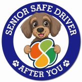 カーサイン 高齢者マーク SENIOR SAFE DRIVER ワイヤーヘアードダックスフンド マグネット 強力 直径13cm 肉球 日本製 車 ステッカー