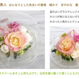 【最後の1点】【プリザーブドフラワー】はんなり美人・ガラスドーム　京都の和菓子を思い出す　はんなりとした色合い薔薇　ほこりが付かない ギフト 誕生日　記念日 サプライズ　送料無料