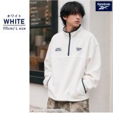 Reebok リーボック フリース プルオーバー メンズ レディース トレーナー 長袖  裏起毛 ハーフジップ 軽量 ワンポイントロゴ 刺繍   ブランド ゆったり ユニセックス 春 秋 冬 M L LL 黒 白 紺 2026fw karlas