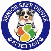 カーサイン 高齢者マーク SENIOR SAFE DRIVER オーストラリアンシェパード ステッカー シール 直径13cm 肉球 日本製 車