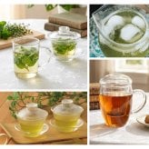 耐熱ガラス 茶器 選べる 手付きマグカップ 250ml/茶海縦型 200ml/蓋碗 がいわん 150ml/ストレーナー付マグ 235ml 耐熱 ガラス マグ カップ 電子レンジ対応 食洗機対応 お手入れ簡単 割れにくい おうちカフェ 新生活 一人暮らし おしゃれ