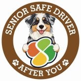 カーサイン 高齢者マーク SENIOR SAFE DRIVER オーストラリアンシェパード ステッカー シール 直径13cm 肉球 日本製 車