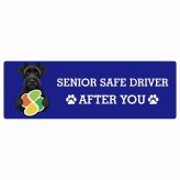 カーサイン 高齢者マーク SENIOR SAFE DRIVER ジャイアントシュナウザー ステッカー シール 長方形 20x6.7cm 肉球 日本製 車