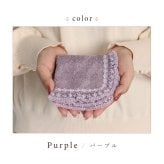 日本製 レースハンカチ タオル ハンカチ 巾着付き おしゃれ かわいい レディース 上品 綿100％ 上品 ブラック ギフト 吸水性 プチギフト LALUICE