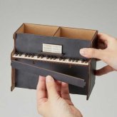 CD 収納ボックス ピアノ 音楽雑貨 木製 小物入れ 卓上 デスクオーガナイザー おしゃれ インテリア雑貨 整理整頓 プレゼント ギフト 音楽好き ピアノ柄 パズルデザイン セトクラフト