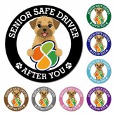カーサイン 高齢者マーク SENIOR SAFE DRIVER ボーダーテリア マグネット 強力 直径13cm 肉球 日本製 車 ステッカー
