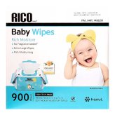 RICO　赤ちゃん用 おしりふき 900枚(100枚×9パック)  高保湿成分配合 ウェットタイプ 韓国製 ベビーワイプ (無香料・パラベンフリー・アルコール ( エタノール ) フリー ) 無塩素漂白パルプ素材 【化粧水類】#1492255　出産準備　お祝い　ギフトに