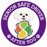 カーサイン 高齢者マーク SENIOR SAFE DRIVER ビションフリーゼ ステッカー シール 直径13cm 肉球 日本製 車