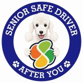 カーサイン 高齢者マーク SENIOR SAFE DRIVER ベドリントンテリア ステッカー シール 直径13cm 肉球 日本製 車