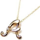 イニシャル ネックレス K18 ゴールド ダイヤモンド 0.01ct 一粒 ダイヤネックレス レディース ペンダント 18金 華奢 アルファベット A シンプル 人気 アクセサリー