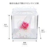 ガラスの靴 プリザーブドフラワー 花 【ピンク】 天然石 ローズクォーツ ｜ 誕生日プレゼント 女性 彼女 妻に人気のシンデレラ風フラワーギフト ｜ ピンクバラ 推しカラー ケース入り リボン付 結婚4周年 花婚式にも人気 【花ソムリエ】
