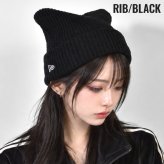 ニューエラ 猫耳 ニット帽 レディース NEWERA ブランド 正規品 15119593 15119594 15119595 ねこ耳 スクエア ニットキャップ 女性 女子 シャギー オフホワイト ブラック 白 黒 秋冬 ワンポイント おしゃれ かわいい シンプル カジュアル ビーニー帽 プレゼント クリスマス