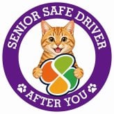 カーサイン 高齢者マーク SENIOR SAFE DRIVER 茶トラ ステッカー シール 直径13cm 肉球 日本製 車