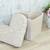 ハート フルーツバスケット 収納かご 籠 収納バスケット 籐 ラタン おしゃれ ピクニック おむつ ピクニックバスケット 収納ボックス 雑貨 カゴバスケット かご バスケット かご収納 編み バック 北欧