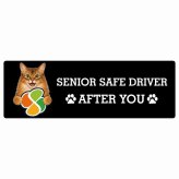カーサイン 高齢者マーク SENIOR SAFE DRIVER ソマリ ステッカー シール 長方形 20x6.7cm 肉球 日本製 車
