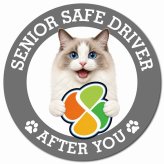 カーサイン 高齢者マーク SENIOR SAFE DRIVER ラグドール マグネット 強力 直径13cm 肉球 日本製 車 ステッカー
