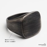 ステンレス 極太 ブラックリング 印台リング 燻し加工 アンティークリング メンズリング つや消し 指輪 マット シグネット ごつめ 太め プチプラ 高見え かっこいい 渋い 男性 金属アレルギー対応