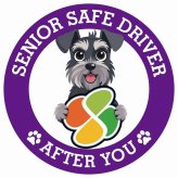 カーサイン 高齢者マーク SENIOR SAFE DRIVER ミニチュアシュナウザー ステッカー シール 直径13cm 肉球 日本製 車