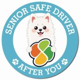 カーサイン 高齢者マーク SENIOR SAFE DRIVER スピッツ マグネット 強力 直径13cm 肉球 日本製 車 ステッカー