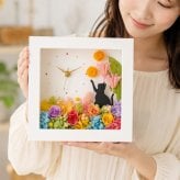 猫 プリザーブドフラワー ギフト 壁掛け 時計 花 【オローニャ】 かわいい 誕生日プレゼント 母親 女友達 誕生日 お祝い 女性 カフェ 開店 出産 退職 送別会 卒業 卒団 記念品 ペット 喜寿 還暦 傘寿 フラワーアレンジメント 雑貨 母の日 花