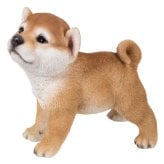 置物 woobia ウービア 日本犬 上向き秋田犬 子犬 幅19cm 立ち姿 和風 リアル 本物そっくり イギリス生まれ 職人手彩色 縁起物 戌年 玄関 インテリア 新築祝い 引っ越し祝い 開店祝い 出産祝い 誕生日 お祝い ギフト プレゼント 犬好き 秋田犬好き