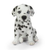 犬の置物 woobia ウービア お座りダルメシアン 子犬 リアル動物オーナメント 高さ12cm 青い瞳 イギリス職人手彩色 玄関 リビング 棚 インテリア 犬好き 誕生日 新築祝い 記念日 お祝い ギフト プレゼント かわいい