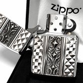 ZIPPO アーマー カスタムライン ジッポ ライター 両面加工 細密彫刻 中世模様 銀 いぶし仕上げ シルバー かっこいい 重厚 高級 おしゃれ メンズ ギフト プレゼント