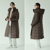 ダウンコート レディース ロング ダウン90% フード付き Filomo 100cm ダウン コート 超ロング丈 ロングコート ロング丈コート ブラック 冬 アウター ギフト プレゼント 5F (2499r)
