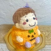 ハロウィンかぼちゃの男の子の立体ケーキ 誕生日 可愛い ケーキ 立体 動物 男の子  子供 人気 プレゼント ハロウィン　10月