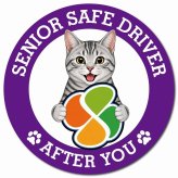 カーサイン 高齢者マーク SENIOR SAFE DRIVER サバトラ マグネット 強力 直径13cm 肉球 日本製 車 ステッカー