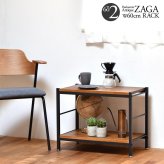 ZAGA 2段パイプラック 幅60 ZR-600-2 ラック ヴィンテージ ナチュラル 角型 スチール クール オープンラック 本棚 木製 北欧 大容量 ディスプレイラック 収納家具 収納 オ 新生活