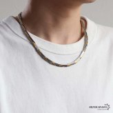 純チタン製 軽い 磁気ネックレス チタンネックレス メンズネックレス ゴールド シルバー 細身 普段使い スポーツ 磁力 磁石 遠赤外線 マイナスイオン メタリック バイカラー 中折れ 男性 金属アレルギー対応