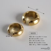 ステンレス メタルイヤーカフ 甲丸イヤーカフ シンプル ぷっくり つやつや 小ぶり ゴールド 18KGP 2サイズ 片耳1点 可愛い プチプラ 耳の穴不要 痛くない レディース 女性 金属アレルギー対応フェイクピアス ノンホール イヤリング