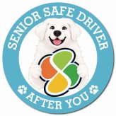 カーサイン 高齢者マーク SENIOR SAFE DRIVER グレートピレニーズ マグネット 強力 直径13cm 肉球 日本製 車 ステッカー
