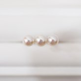 ［pearl611］6mm - 6.5mm 3連 ライン リング ホワイトピンク あこや真珠 SV925 シルバー