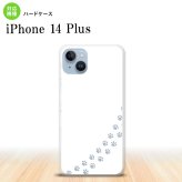 iPhone14 plsu iPhone14 plsu スマホケース 背面ケース ハードケース 猫 足跡 白 クリア 2022年 10月発売 nk-i14pl-423