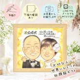 結婚記念日のお祝いに、とっておきの似顔絵を贈りませんか。 似顔絵 金婚式 プレゼント 名入れ 手描き 贈り物 ギフト 結婚記念日 誕生日 長寿 お祝い 祖父 ご夫婦 ご両親 家族 下書き確認 名入れ 修正無料 似てる サプライズ かわいい 実績多数 宝物 一生もの 感謝 結婚50周年 長寿 快気祝い 大量注文 感動 お祝いの品 披露宴 喜寿祝い バレンタインデー 節目 同窓会 引っ越し 記念日
