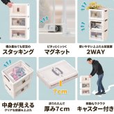 多目的収納ボックス　BENRY（小） ONLS0236 折りたたみ 前扉付き マグネット開閉 キャスター付き 積み重ね スタッキング コンテナ 収納ボックス ハニカム構造 ストレージボックス 収納ボックス  収納ボックス 折畳み キャスター