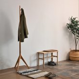 収納家具 ラック ポールハンガー ポールスタンド コートハンガー ハンガー コートスタンド バッグハンガー衣類掛け 洋服掛け 玄関 収納 ツリーデザイン チーク 無垢材 おしゃれ ナチュラル 北欧 ホテルライク リビング ベージュ SNS映え