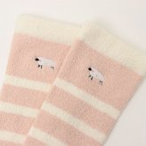 着圧ソックス 通販 日本製 ルームソックス かわいい レディース ナイトソックス もこもこソックス おやすみソックス レッグウェア おやすみ靴下 動物 刺繍 ハイソックス 可愛い あったかグッズ 眠りのおまじない ボーダー柄 ギフト 贈り物