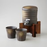ファミリーサーバーセット　木台付うでい 陶器 美濃焼 やきものの里から、暮らしを贈ります。　ギフト 食器 セット テーブルウェア