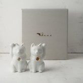 【組み合わせは144通り！セミオーダーできる招き猫】Jeramic MANEKINEKO / 白 / ペアセット / ギフトボックス付き / 瀬戸焼 置物【送料無料（北海道・沖縄を除く）】