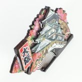 木製フレームマグネット 大阪城 扇子 2 立体マグネット 3D お土産 日本 土産 souvenir JAPAN Magnets ご当地 外国人 スーベニア ジャパン
