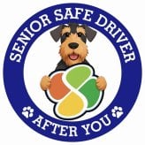 カーサイン 高齢者マーク SENIOR SAFE DRIVER エアデールテリア ステッカー シール 直径13cm 肉球 日本製 車