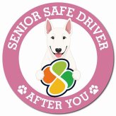 カーサイン 高齢者マーク SENIOR SAFE DRIVER ブルテリア マグネット 強力 直径13cm 肉球 日本製 車 ステッカー