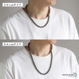 チタン製 軽い ウィートチェーンネックレス 高密度 チタンネックレス 幅7mm シルバー 燻し風加工 つけっぱなし メンズ 男性 金属アレルギー対応